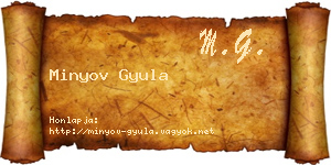 Minyov Gyula névjegykártya